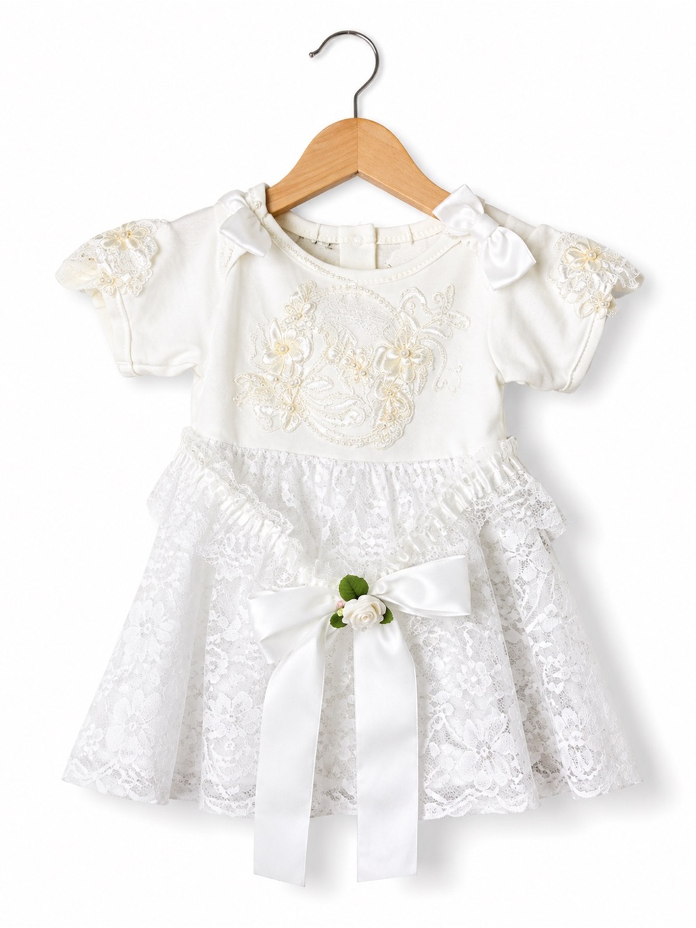 Pretty Cute Vintage Elegant White Lace Baby Dress. Great Condition. 9/12 months